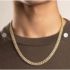 The Gold Gods CZ Diamond & 18K Gold (GP) 18" Cuban Link Chain Necklace $239